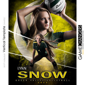 MVP Volleyball Vertical Photoshop Template Digital Background Sports Senior Girl Game Changers Shirk Photography