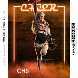 A neon sign glow cheer individual poster photoshop template