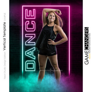 A neon sign glow theater dance individual poster photoshop template