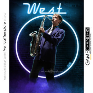 A neon sign glow theater music individual poster photoshop template