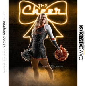A neon sign glow cheer individual poster photoshop template