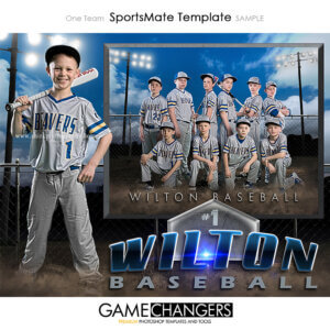 Baseball SportsMate : One Team Photoshop Template Memory Mate for Photographers