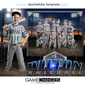 Baseball SportsMate : One Team Photoshop Template Memory Mate for Photographers