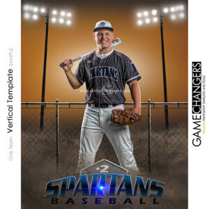 Baseball Photoshop Template Sports Poster Banner Vertical Creative Fence Dirt Lights Digital Background Ideas Photographers