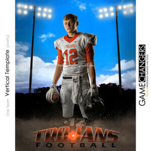 Football Photoshop Template Sports Poster Banner Vertical Creative Fence Dirt Lights Digital Background Ideas Photographers
