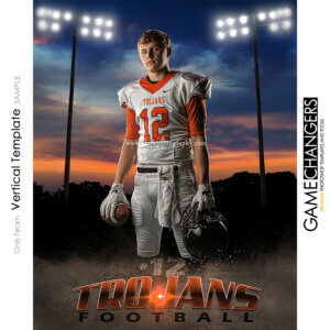 Football Photoshop Template Sports Poster Banner Vertical Creative Fence Dirt Lights Digital Background Ideas Photographers