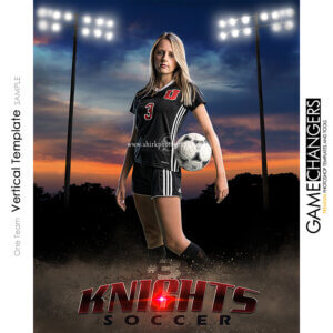 Soccer Photoshop Template Sports Poster Banner Vertical Creative Fence Dirt Lights Digital Background Ideas Photographers