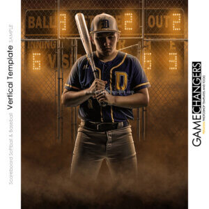 Baseball Photoshop Template Sports Individual Poster Banner Creative Scoreboard Glow Digital Background Ideas Photographers