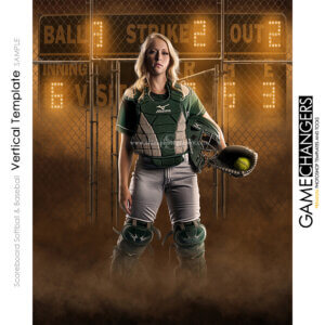 Softball Photoshop Template Sports Individual Poster Banner Creative Scoreboard Glow Digital Background Ideas Photographers