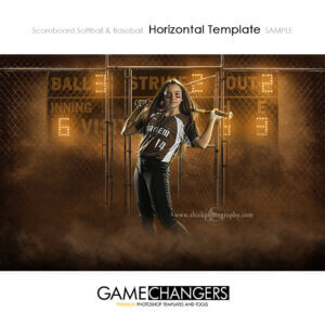 Softball Photoshop Template Sports Individual Poster Banner Creative Scoreboard Glow Digital Background Ideas Photographers