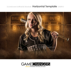Softball Photoshop Template Sports Individual Poster Banner Creative Scoreboard Glow Digital Background Ideas Photographers