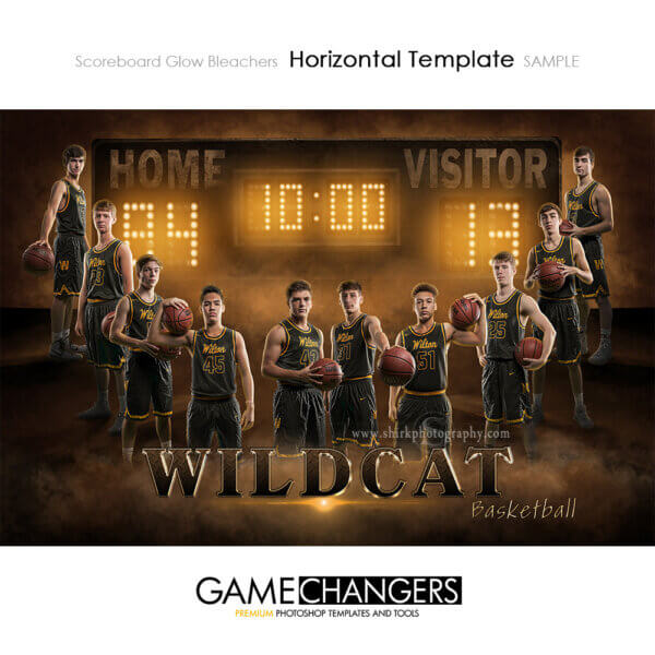 Basketball scoreboard digital background for sports team poster
