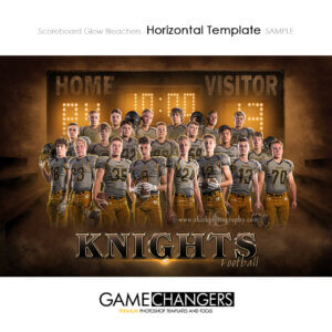 creative football team poster with scoreboard in photoshop