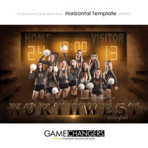 volleyball team scoreboard photoshop template