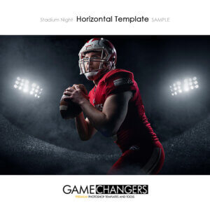 Football Stadium Night Photoshop Template Digital Background Sports Senior Guy Game Changers Shirk Photography