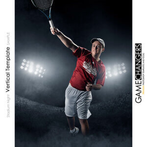 Tennis Stadium Night Photoshop Template Digital Background Sports Senior Boy Game Changers Shirk Photography