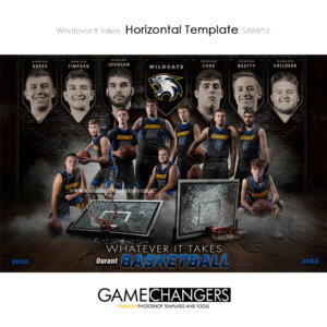 Whatever It Takes Basketball - Main Horizontal Photoshop Template Digital Background Game Changers Shirk Photography