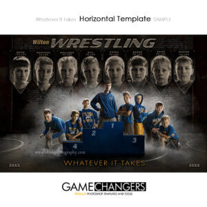 Whatever It Takes Wrestling - Main Horizontal Photoshop Template Digital Background Game Changers Shirk Photography