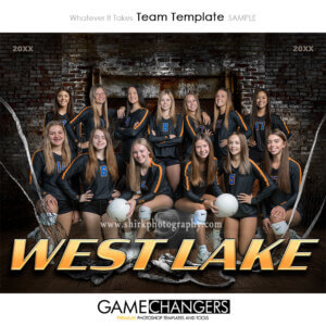 Whatever It Takes Volleyball - Team Photoshop Template Digital Background Game Changers Shirk Photography