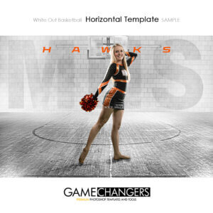 basketball team cheer poster photoshop template with basketball court
