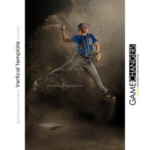 Ball Diamond Catch baseball softball Horizontal Photoshop Template Digital Background Sports Game Changers Shirk Photography