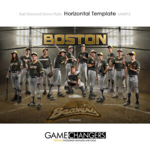Ball Diamond Home Plate baseball softball Horizontal Team Photoshop Template Digital Background Sports Game Changers Shirk Photography