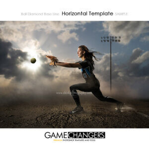 Ball Diamond Base Line baseball softball Horizontal Photoshop Template Digital Background Sports Game Changers Shirk Photography