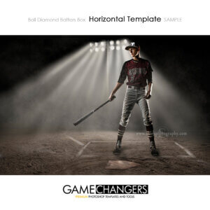 Ball Diamond Batters Box baseball softball Horizontal Photoshop Template Digital Background Sports Game Changers Shirk Photography