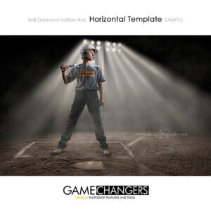 Ball Diamond Batters Box baseball softball Horizontal Photoshop Template Digital Background Sports Game Changers Shirk Photography