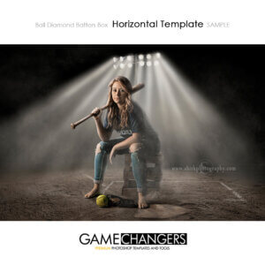 Ball Diamond Batters Box baseball softball Horizontal Photoshop Template Digital Background Sports Game Changers Shirk Photography