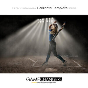 Ball Diamond Batters Box baseball softball Horizontal Photoshop Template Digital Background Sports Game Changers Shirk Photography