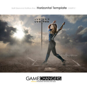 Ball Diamond Batters Box baseball softball Horizontal Photoshop Template Digital Background Sports Game Changers Shirk Photography