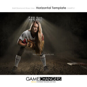 Ball Diamond Base Line baseball softball Horizontal Photoshop Template Digital Background Sports Game Changers Shirk Photography