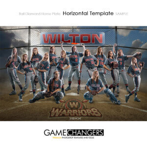 Ball Diamond Home Plate baseball softball Horizontal Team Photoshop Template Digital Background Sports Game Changers Shirk Photography
