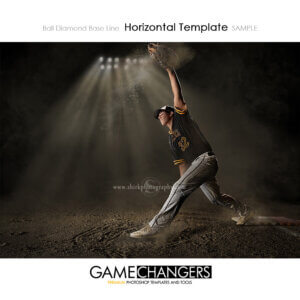 Ball Diamond Base Line baseball softball Horizontal Photoshop Template Digital Background Sports Game Changers Shirk Photography