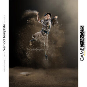 Ball Diamond Catch baseball softball Horizontal Photoshop Template Digital Background Sports Game Changers Shirk Photography