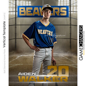 Ball Diamond Home Plate baseball softball Vertical Individual Photoshop Template Digital Background Sports Game Changers Shirk Photography