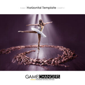 Ballet pointe shoes swirl dance individual poster photoshop template