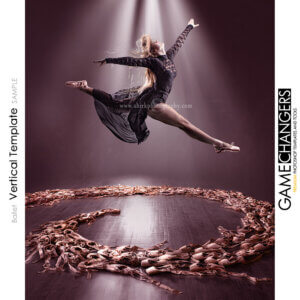 Ballet pointe shoes swirl dance individual poster photoshop template