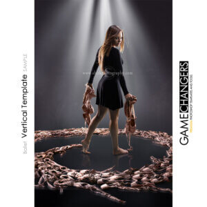 Ballet pointe shoes swirl dance individual poster photoshop template