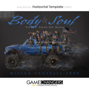 football team body and soul Photoshop Template for Photographers with monster truck