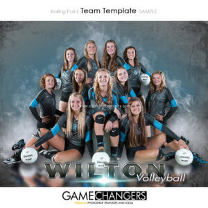 Smoke Fog Grunge Texture Reflection Volleyball Team Photoshop Template: Digital Background for Photographers