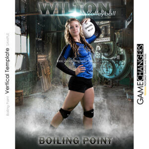 Smoke Fog Grunge Texture Reflection Volleyball Team Photoshop Template: Digital Background for Photographers