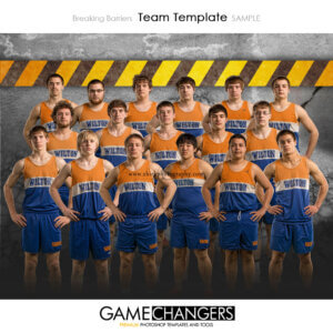 Caution Barrier Cross Country Track Sports Team Photoshop Template: Digital Background for Photographers