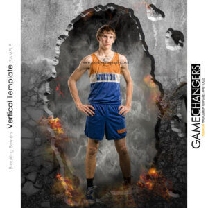 Track Individual : Breaking Barriers Photoshop Template Memory Mate for Photographers Caution Flames