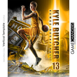 basketball individual Poster Banner Creative Digital Background Photoshop Template Ideas Photographers Demolition Crew