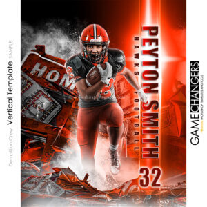 football individual Poster Banner Creative Digital Background Photoshop Template Ideas Photographers Demolition Crew