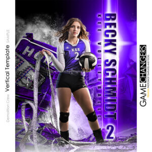 Demolition Crew volleyball purple individual Poster Banner Creative Digital Background Photoshop Template Photographers