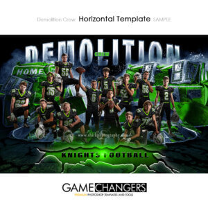 Demolition Crew football team Poster Banner Creative Digital Background Photoshop Template Ideas Photographers