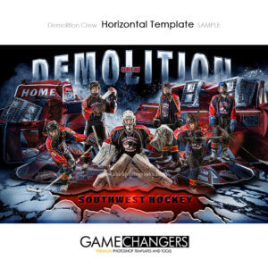 Demolition Crew hockey team Poster Banner Creative Digital Background Photoshop Template Ideas Photographers